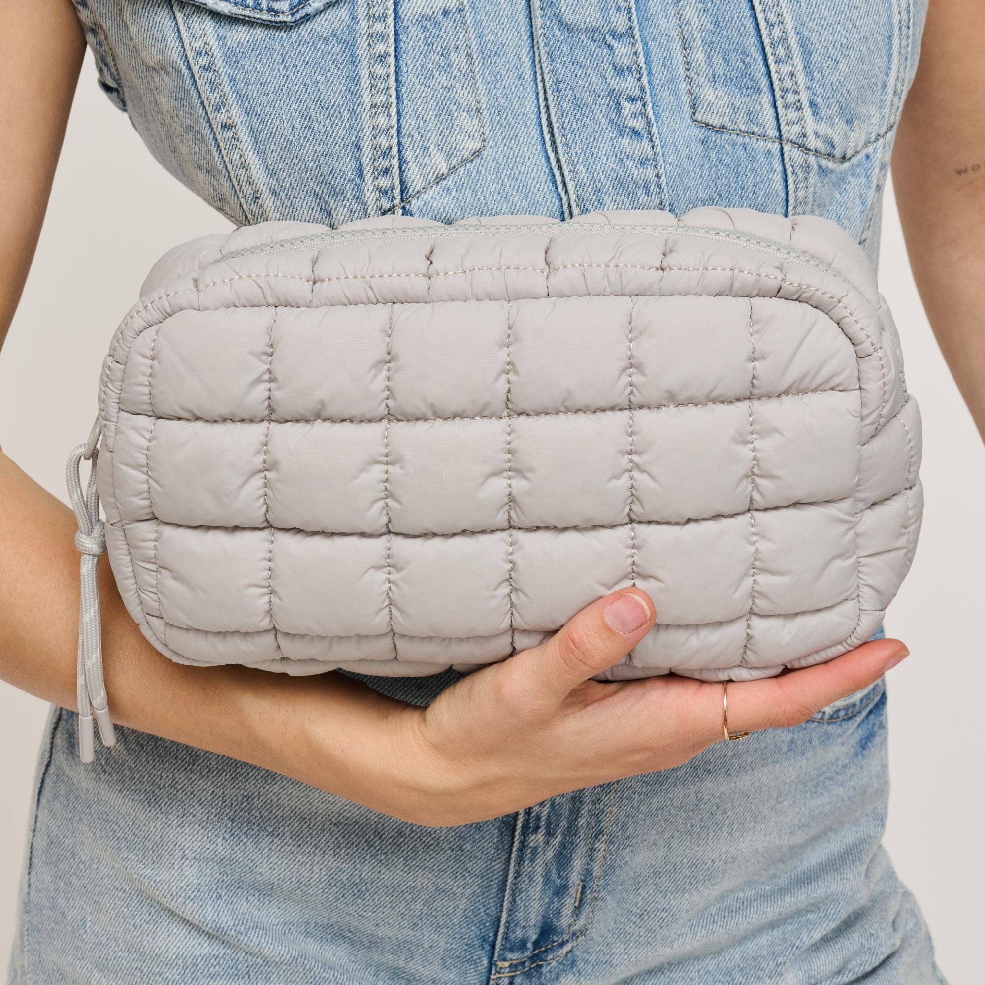 Cloud Nine - Quilted Puffer Nylon Cosmetic Pouch (4 Colors!)