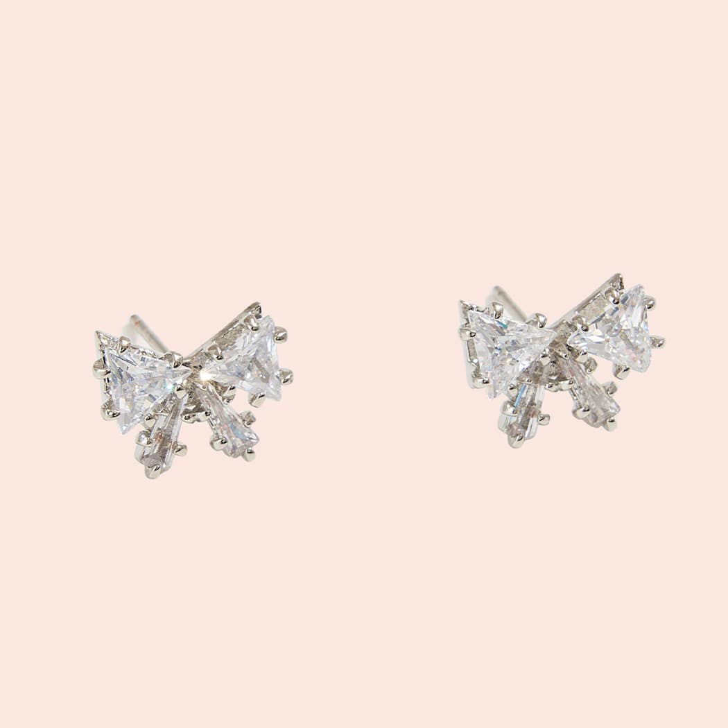 Noah 14K Gold Dipped Bow Stud Earrings with CZ Earrings