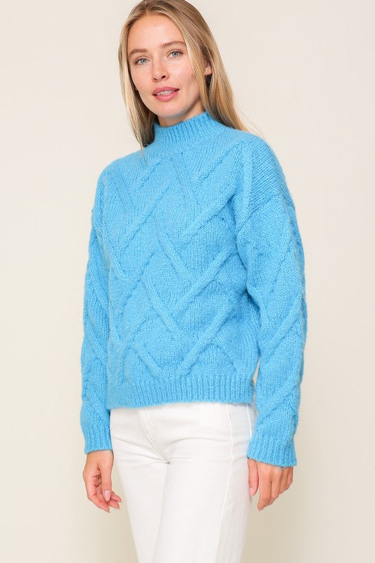 Luca Chevron Blue Sweater