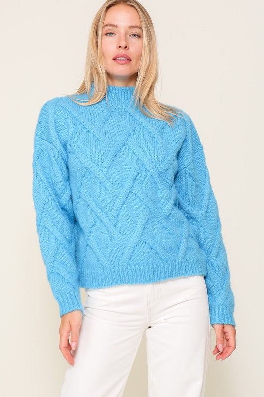 Luca Chevron Blue Sweater