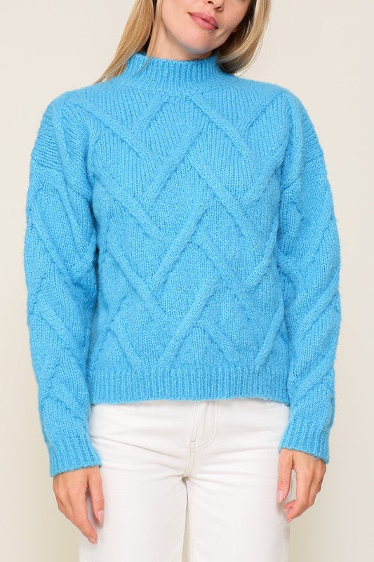 Luca Chevron Blue Sweater