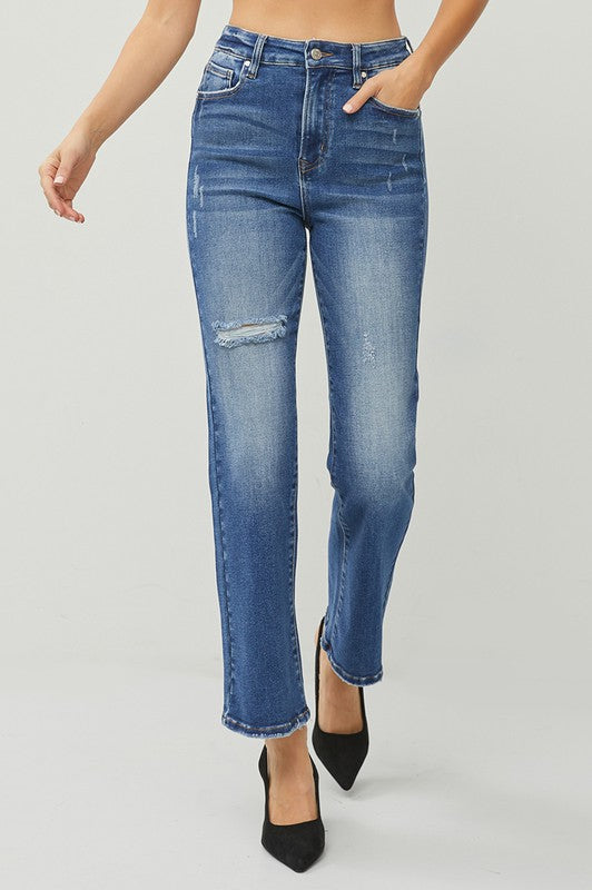 RISEN Johnny High Rise Straight Ankle Jeans