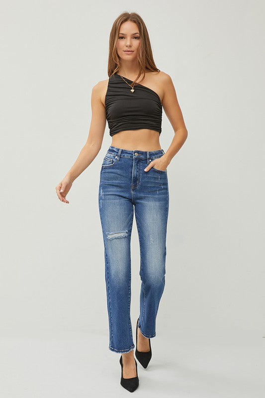 RISEN Johnny High Rise Straight Ankle Jeans