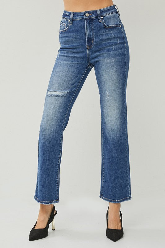 RISEN Johnny High Rise Straight Ankle Jeans