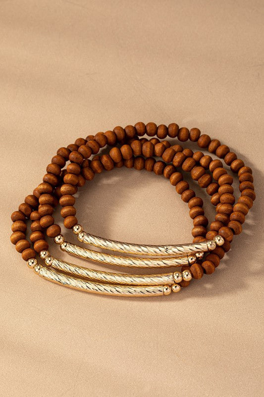 Bennie Wood Stretch Bracelet Set