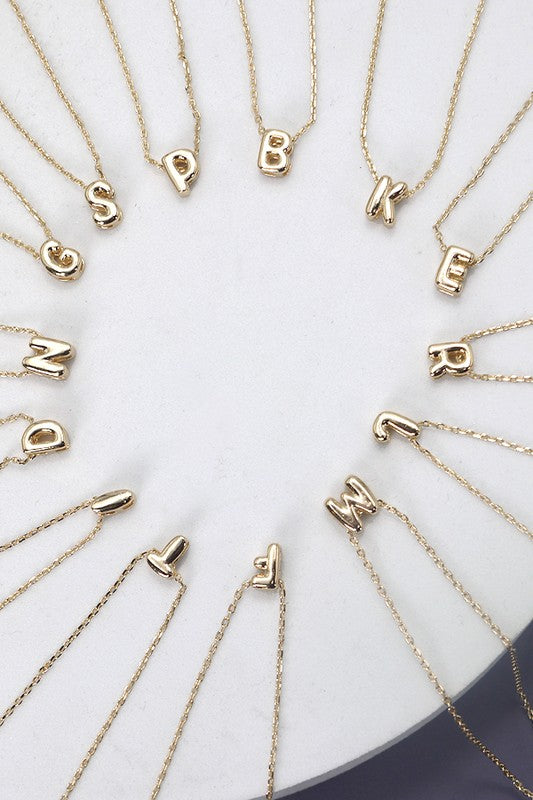 Alphabet Bubble Script Mini Necklace (Multiple Options!)