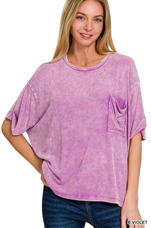 Jollie Washed Short Sleeve Top