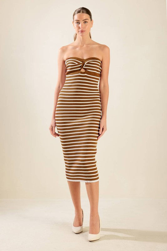 Soku Striped Midi Dress FINAL SALE