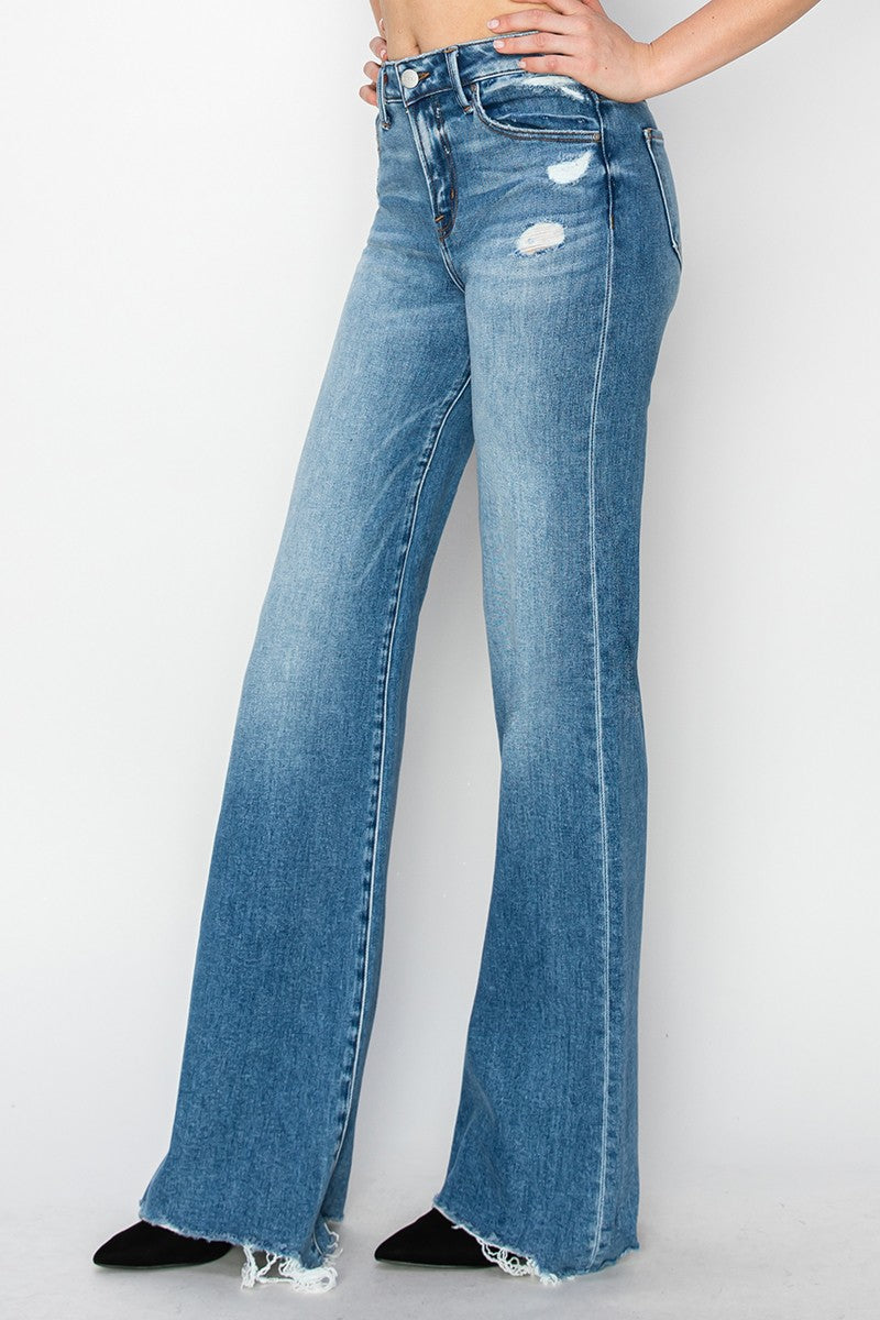 Risen Trent Mid Rise Wide Leg Jeans PREORDER