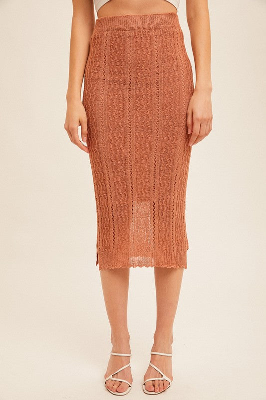 Watts Open Knit Midi Skirt FINAL SALE