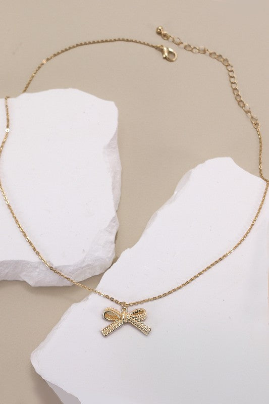 Aletta Lace Bow Necklace