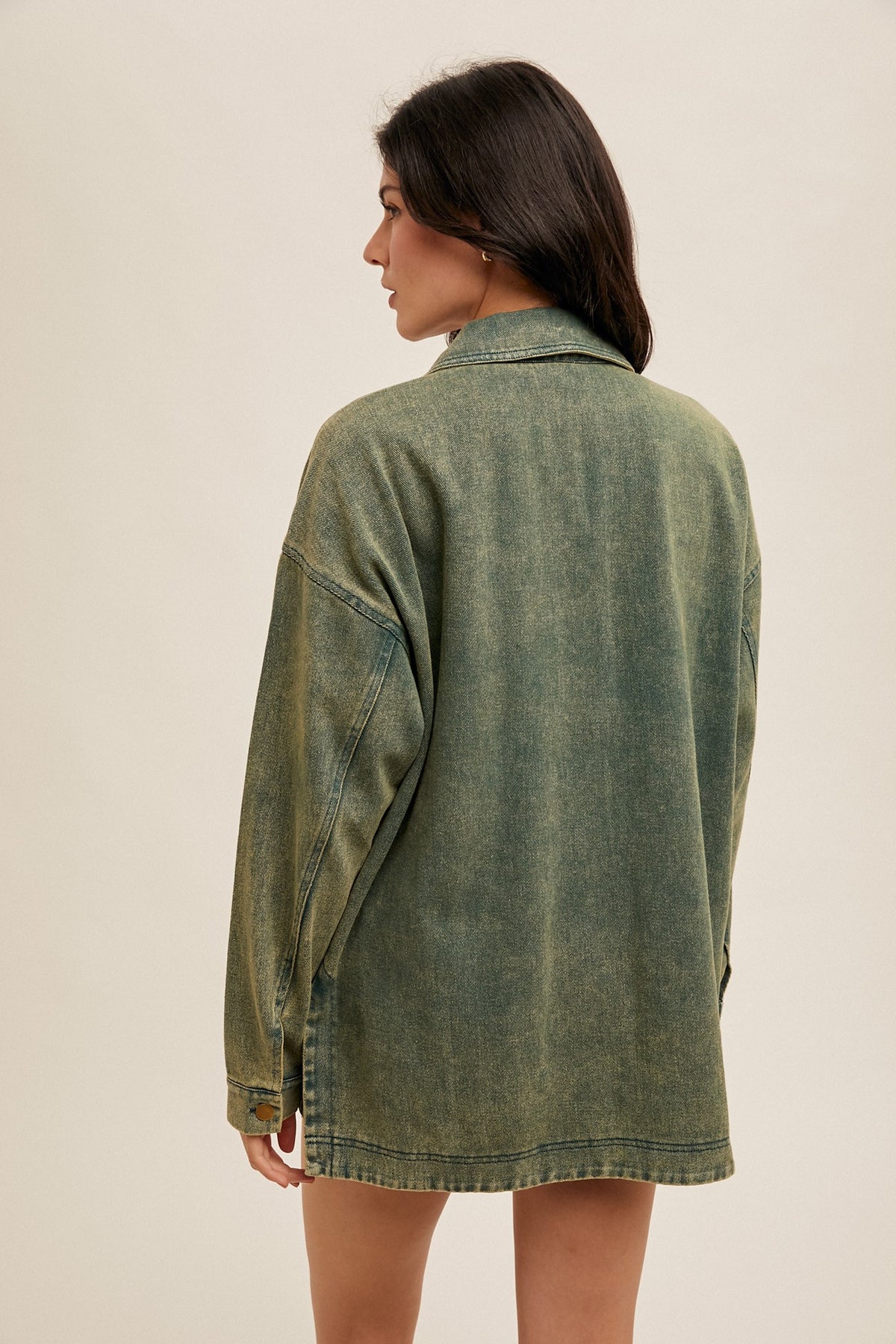 Gunner Olive Denim Shirt Jacket