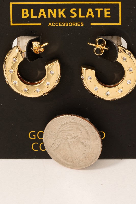 Cassandra Rhinestone C Earrings