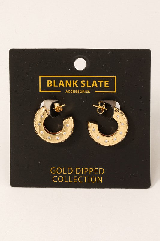 Cassandra Rhinestone C Earrings