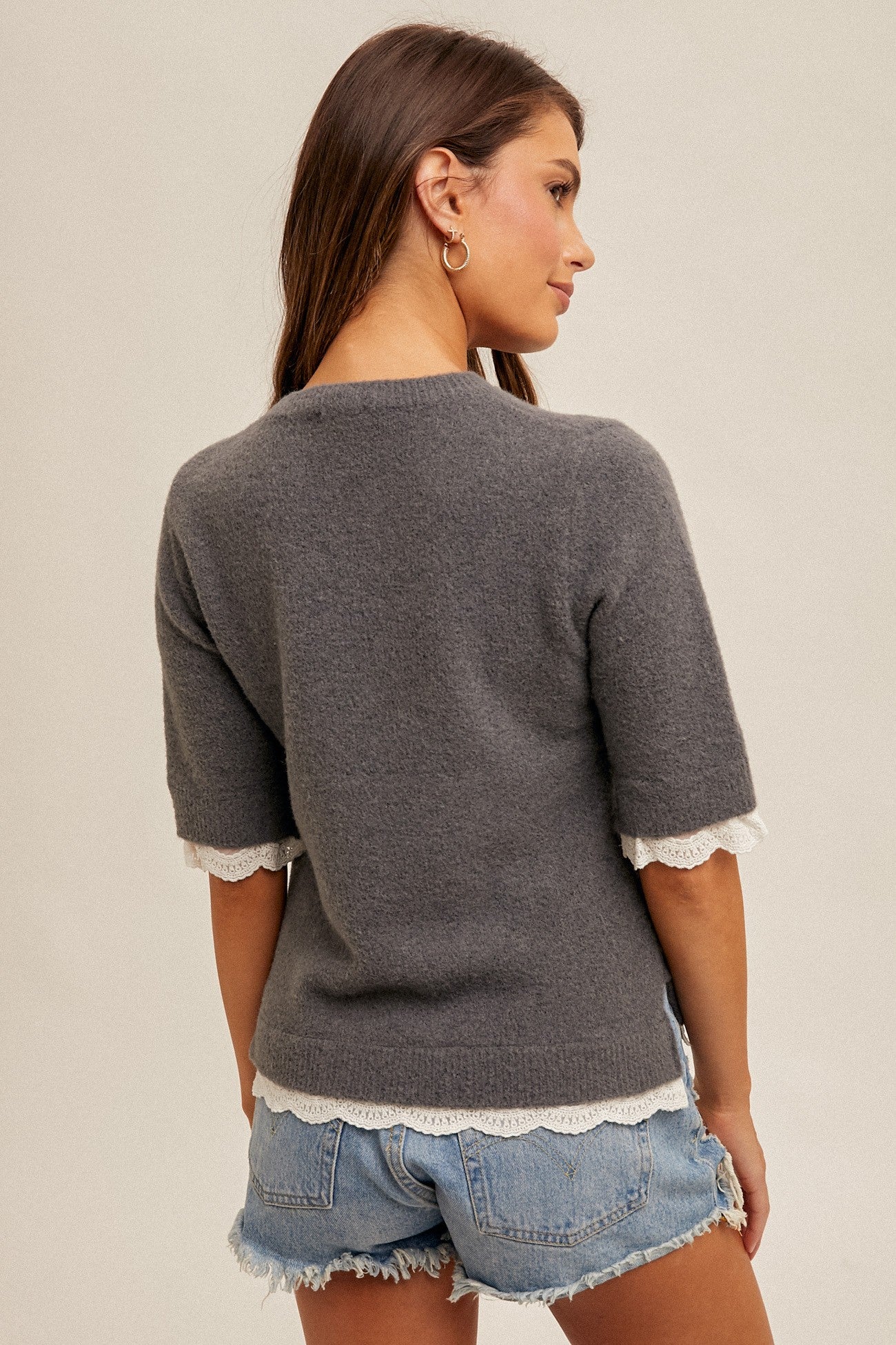 Blackstone Lacey Trim Sweater