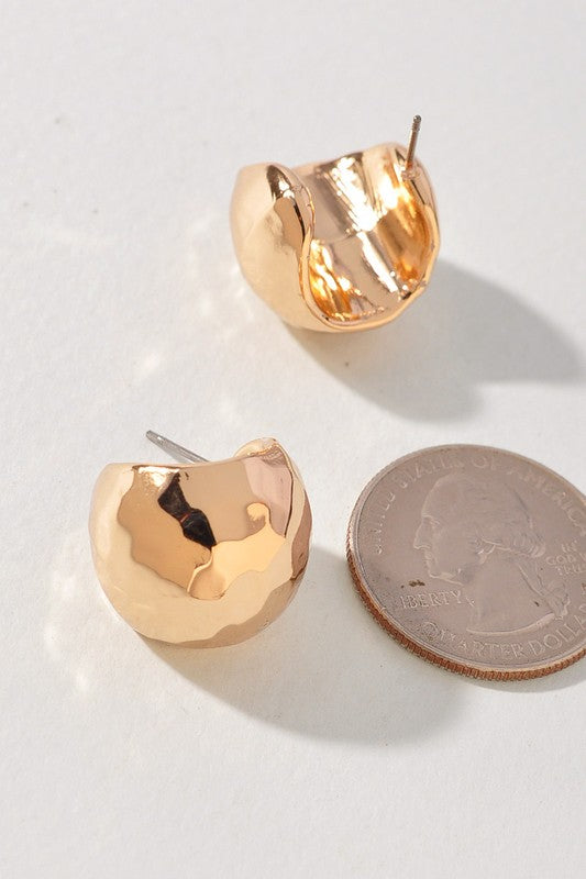 Hermie Huggie Gold Earrings