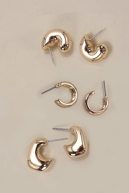 Blister Bubble Hoop Earring Trio