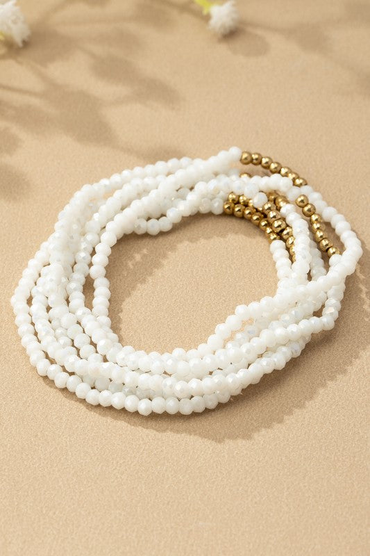 Jane Glass Bead Stretch Bracelet (3 Colors!)