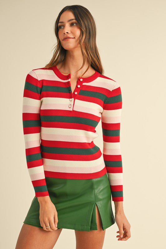 Mayla Stripe Knit Top