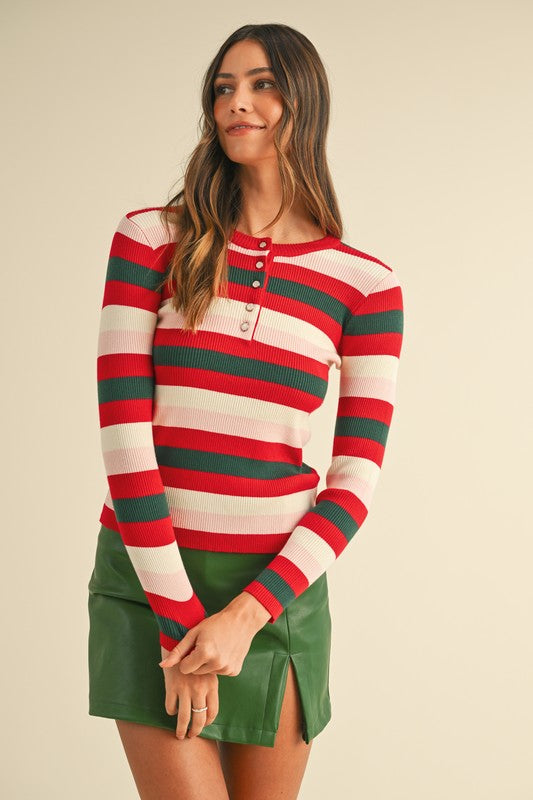 Mayla Stripe Knit Top