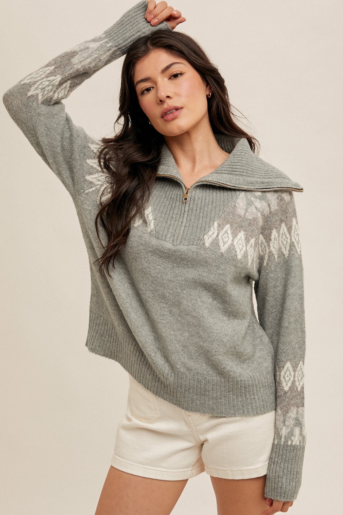 Barley Nordic Quarter Zip Sweater