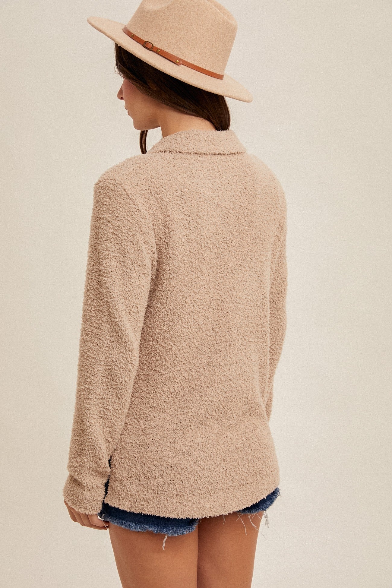 Bingo Plush Button Shirt Sweater