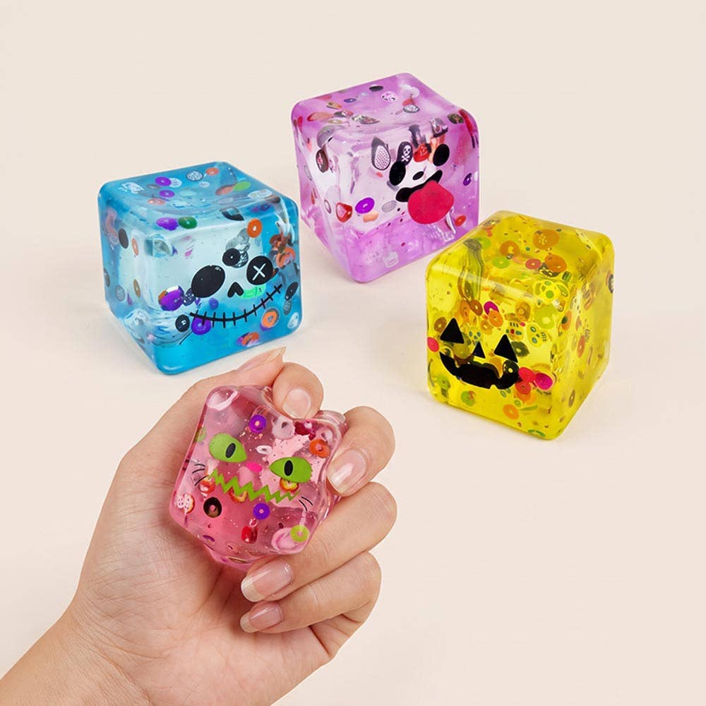 Halloween Cube Shaped Squeeze Squishy Stress Relief Toy