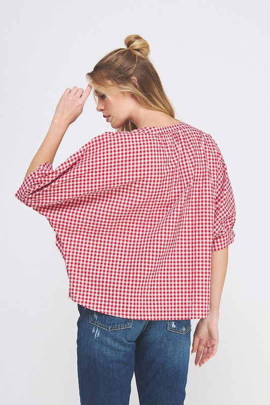 Leslee Gingham Shirt Large Only! FINAL SALE