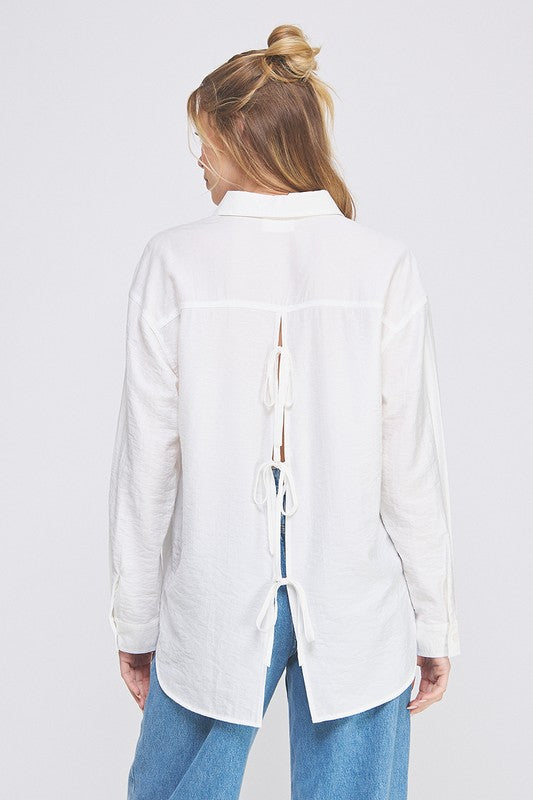 Laski Back Bow Shirt