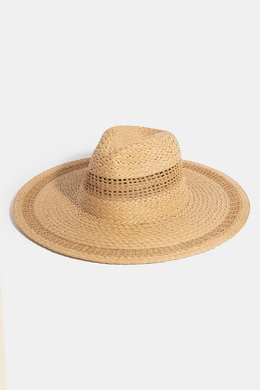 Blaine Flat Brim Straw Hat (2 Colors!)