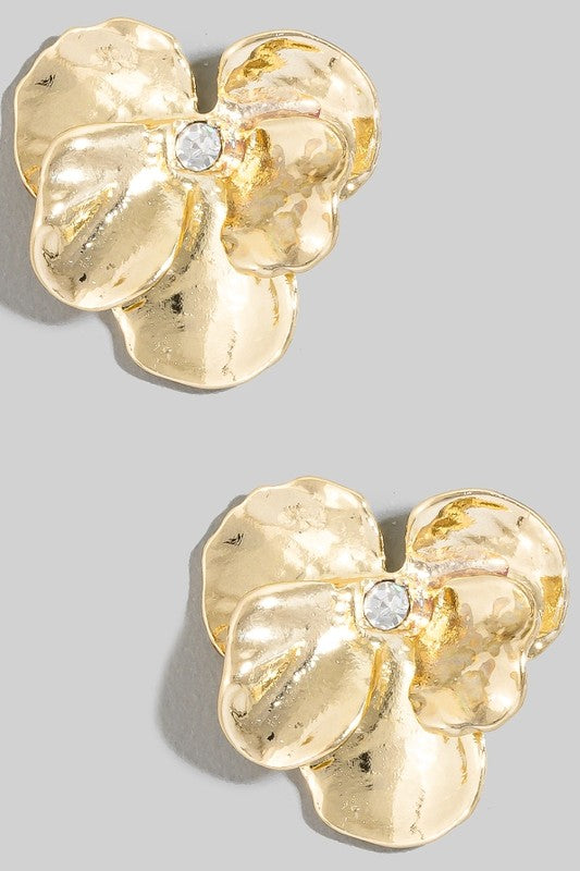 Barnett Metallic Flower Stud Earrings