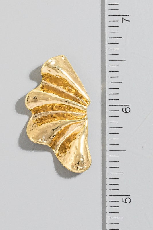 Bellona Ruffled Shield Earrings