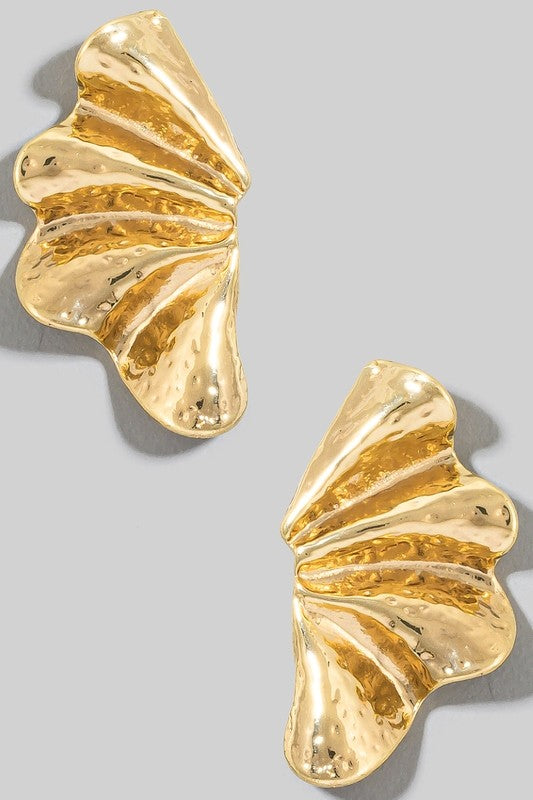 Bellona Ruffled Shield Earrings