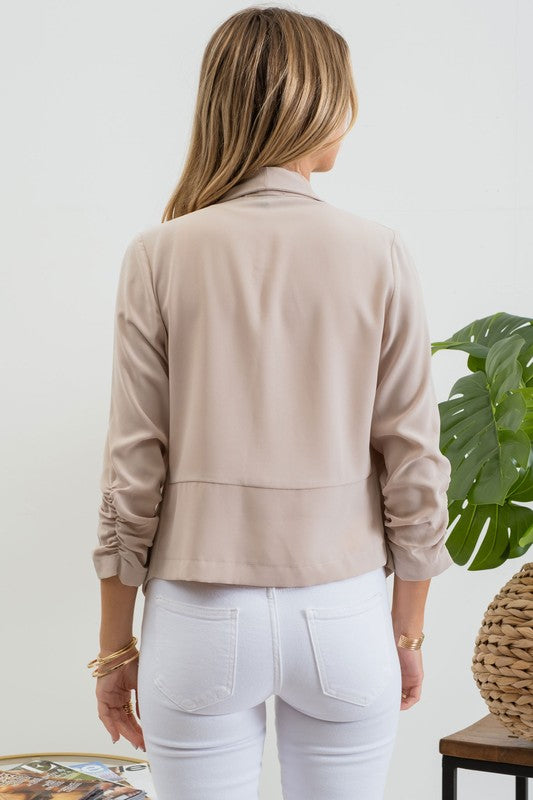 Lincoln Ruched Open Blazer
