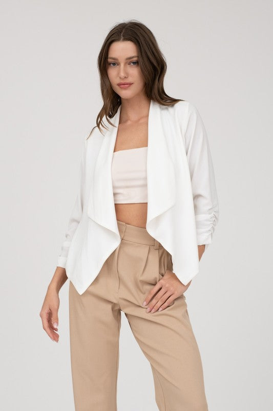 Lincoln Ruched Open Blazer PREORDER