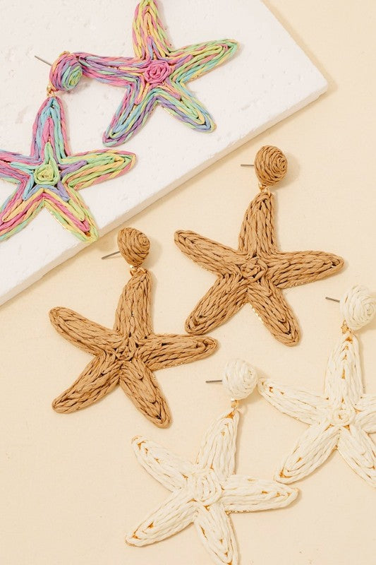 Becca Straw Starfish Earrings (3 Colors!) FINAL SALE
