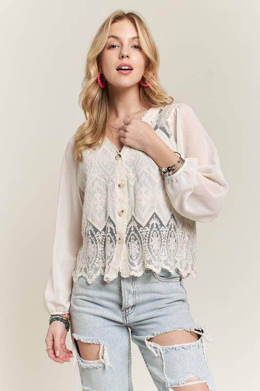 Jurvis Embroidered Woven Blouse