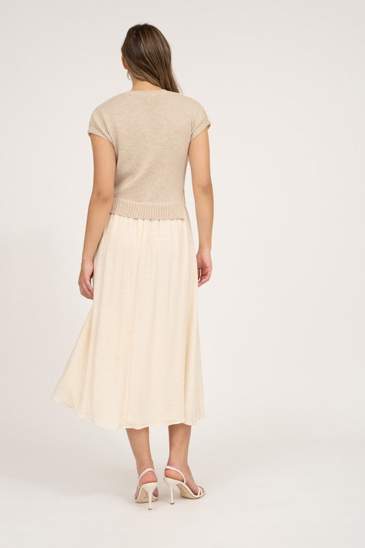 Leann Mixed Media Dress