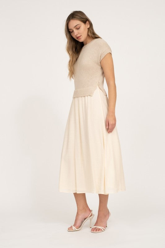 Leann Mixed Media Dress