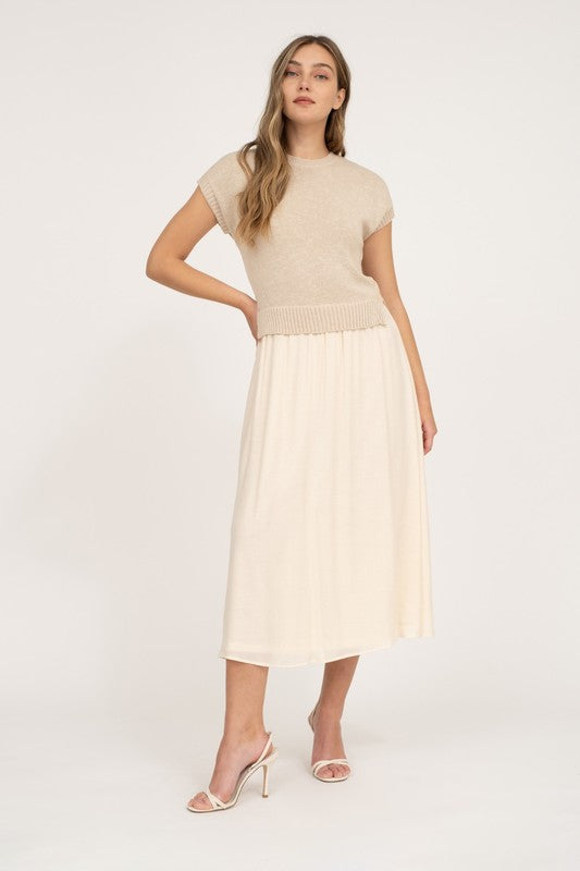 Leann Mixed Media Dress