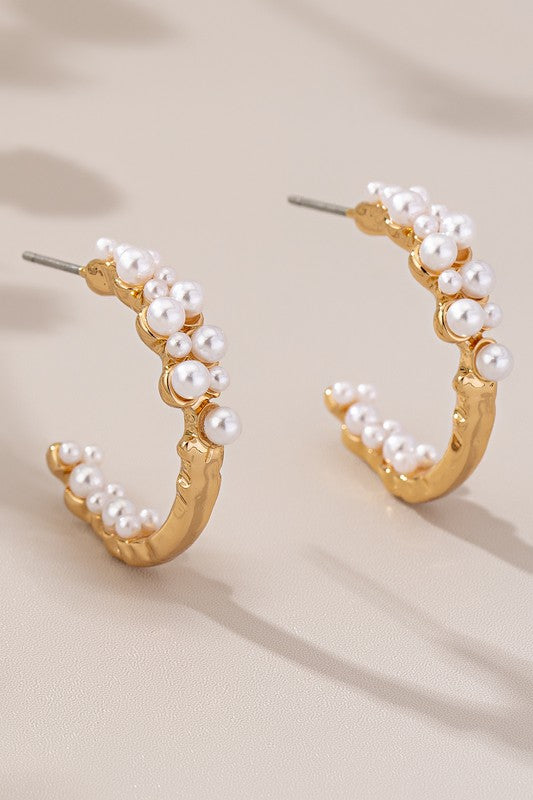 Eyson Pearl Hoop Earrings