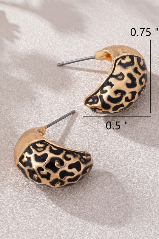 Edwardo Animal Print Huggie Earrings