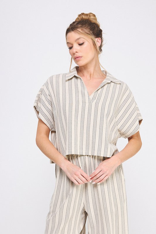 Leade Stripe V Top