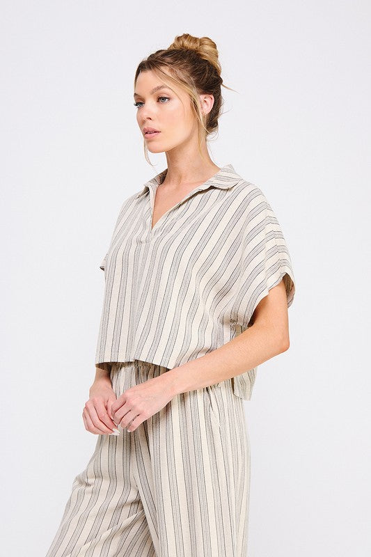 Leade Stripe V Top