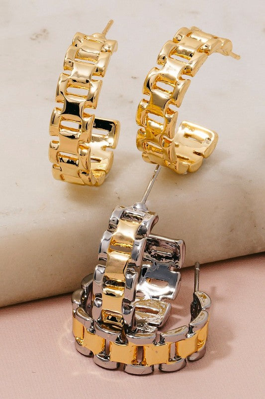 Lorie Watch Chain Earrings (2 Colors!)