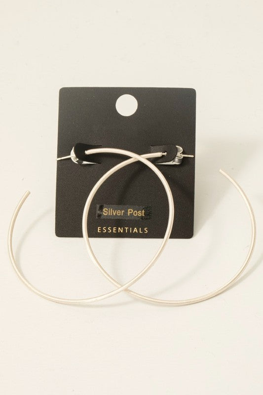 Alta Matte Silver Hoop Earrings