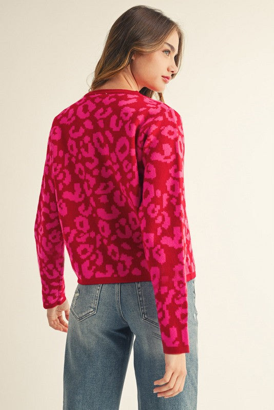 Debbie Leopard Cardigan