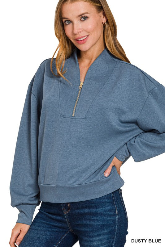 Torrey Zip Pullover Top