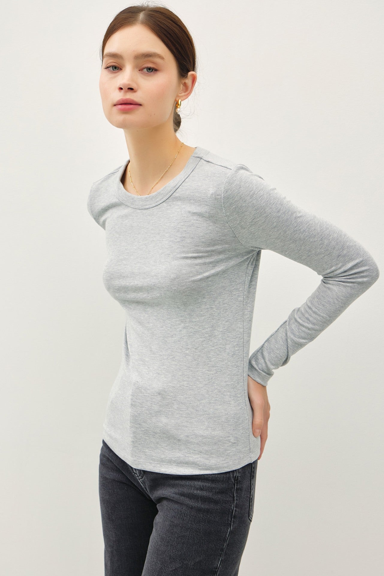 Nina Crewneck Long Sleeve Top