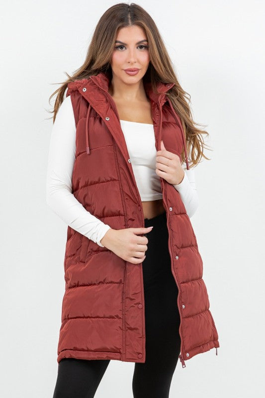 Danica Quilted Long Line Vest FINAL SALE